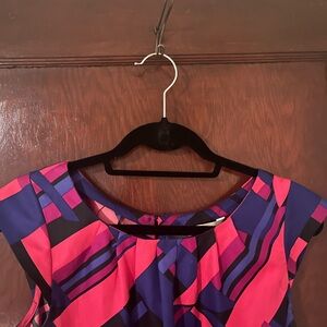 Banana Republic Pink and Blue Geometric Blouse